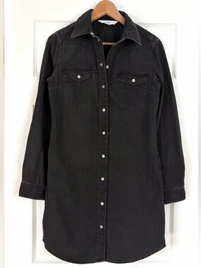 👗2/$25 & Denim Black Denim Shirt Dress Size XS
